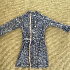 Bella bliss blue floral dress, girls size 6, cotton with ruffles on sleeves